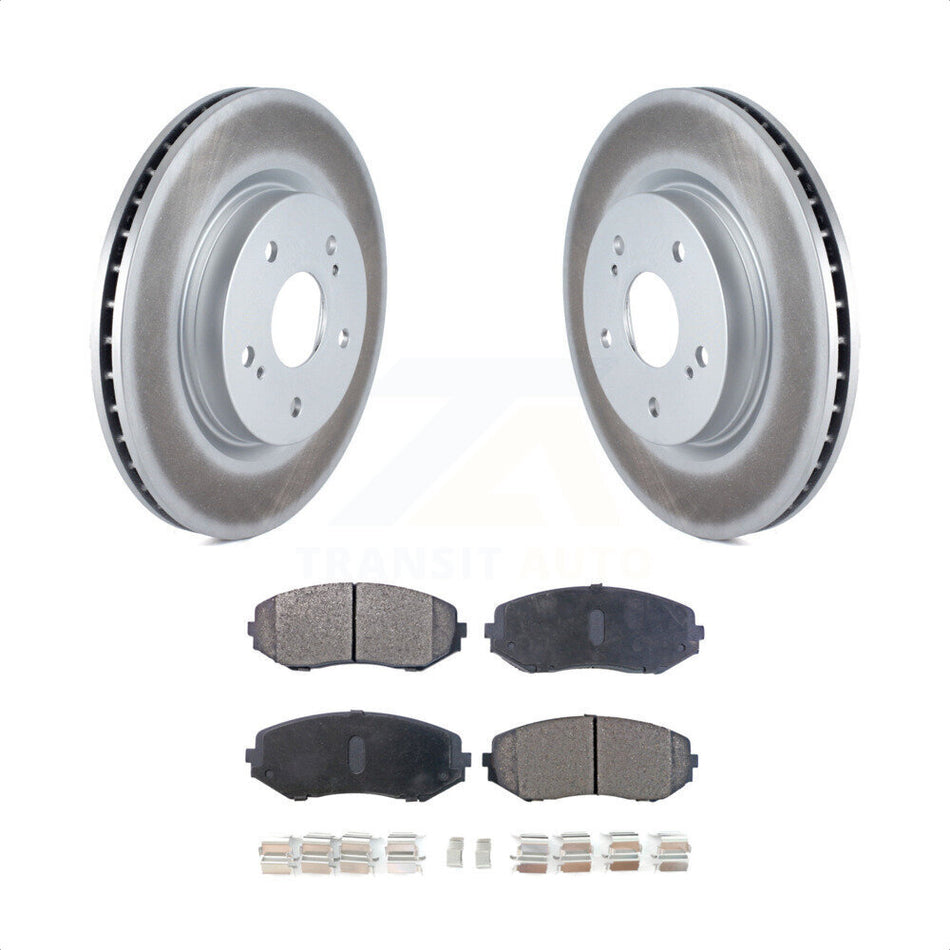 Front Coated Disc Brake Rotors And Semi-Metallic Pads Kit For 2006-2013 Suzuki Grand Vitara KGF-100358 by Transit Auto