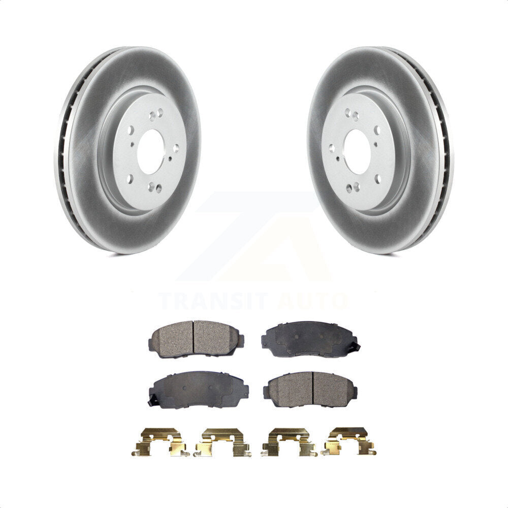 Front Coated Disc Brake Rotors And Semi-Metallic Pads Kit For Honda CR-V Acura RDX Accord Crosstour KGF-100359 by Transit Auto