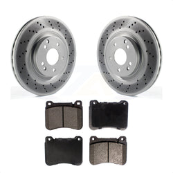 Front Coated Disc Brake Rotors And Semi-Metallic Pads Kit For Mercedes-Benz C230 CLK350 C320 SLK350 SLK300 KGF-100361