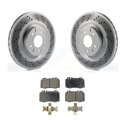 Front Coated Disc Brake Rotors And Semi-Metallic Pads Kit For Mercedes-Benz C230 C320 SLK350 KGF-100362