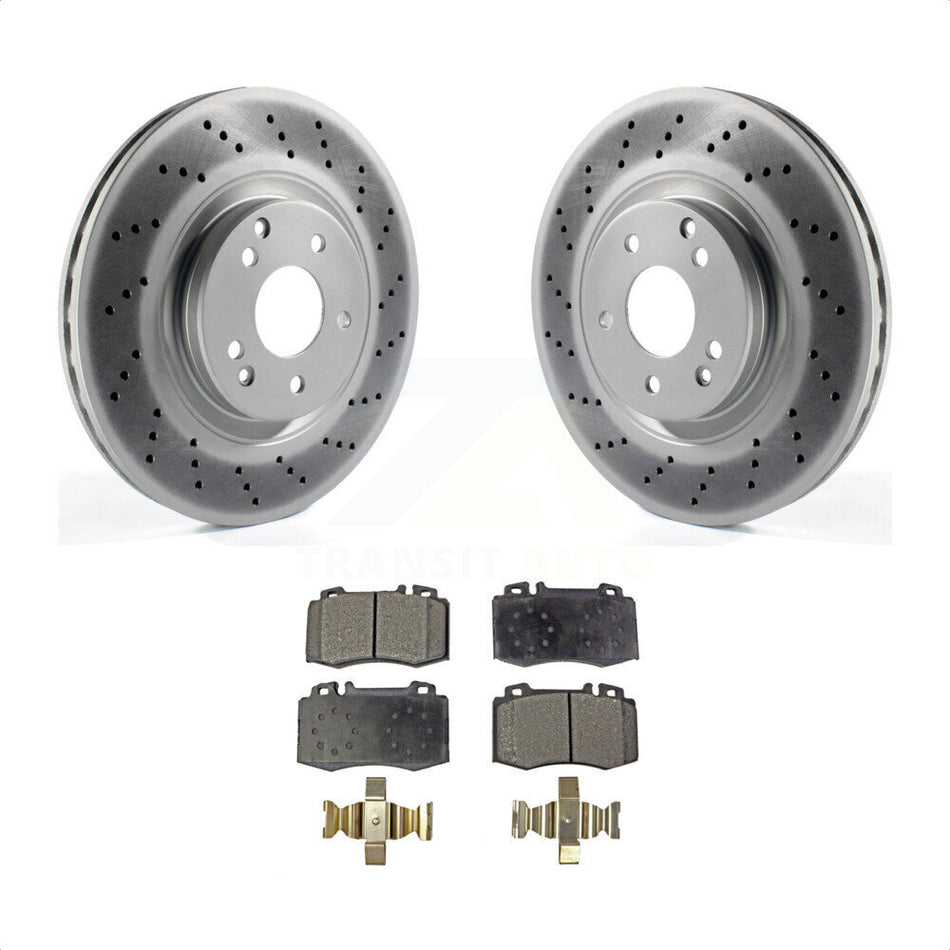 Front Coated Disc Brake Rotors And Semi-Metallic Pads Kit For Mercedes-Benz C230 C320 SLK350 KGF-100362 by Transit Auto