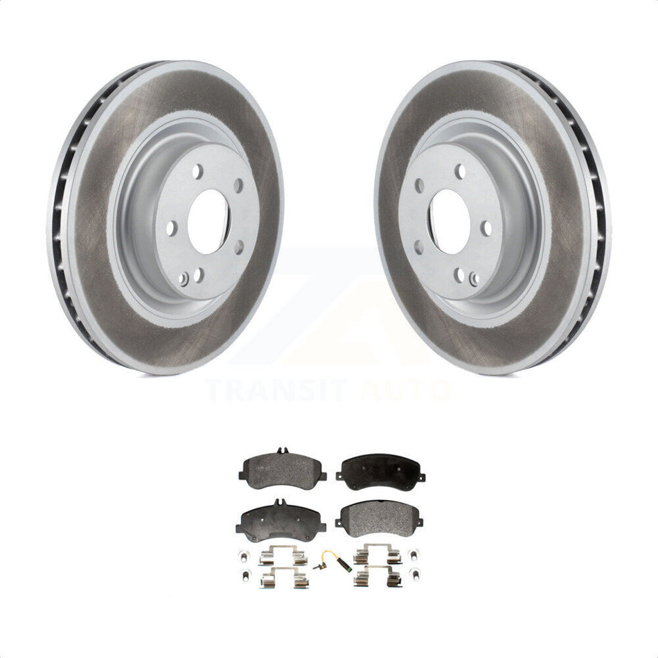 Front Coated Disc Brake Rotors And Semi-Metallic Pads Kit For Mercedes-Benz GLK350 GLK250 KGF-100369 by Transit Auto