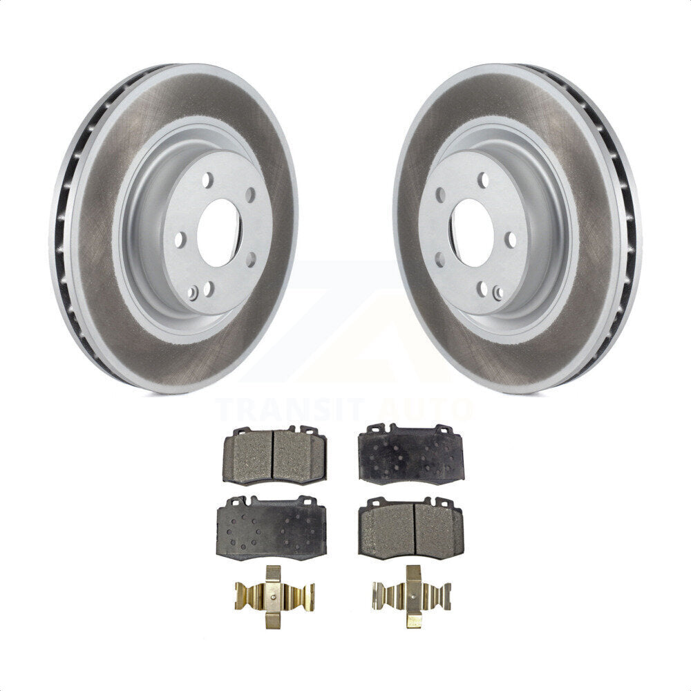 Front Coated Disc Brake Rotors And Semi-Metallic Pads Kit For Mercedes-Benz CLS550 CLS500 E550 KGF-100370 by Transit Auto