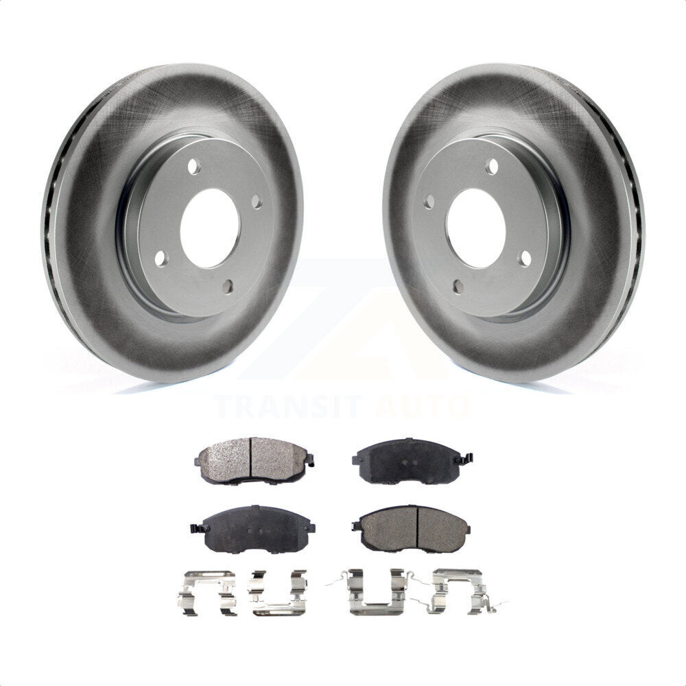 Front Coated Disc Brake Rotors And Semi-Metallic Pads Kit For Nissan Sentra Versa Cube KGF-100375 by Transit Auto