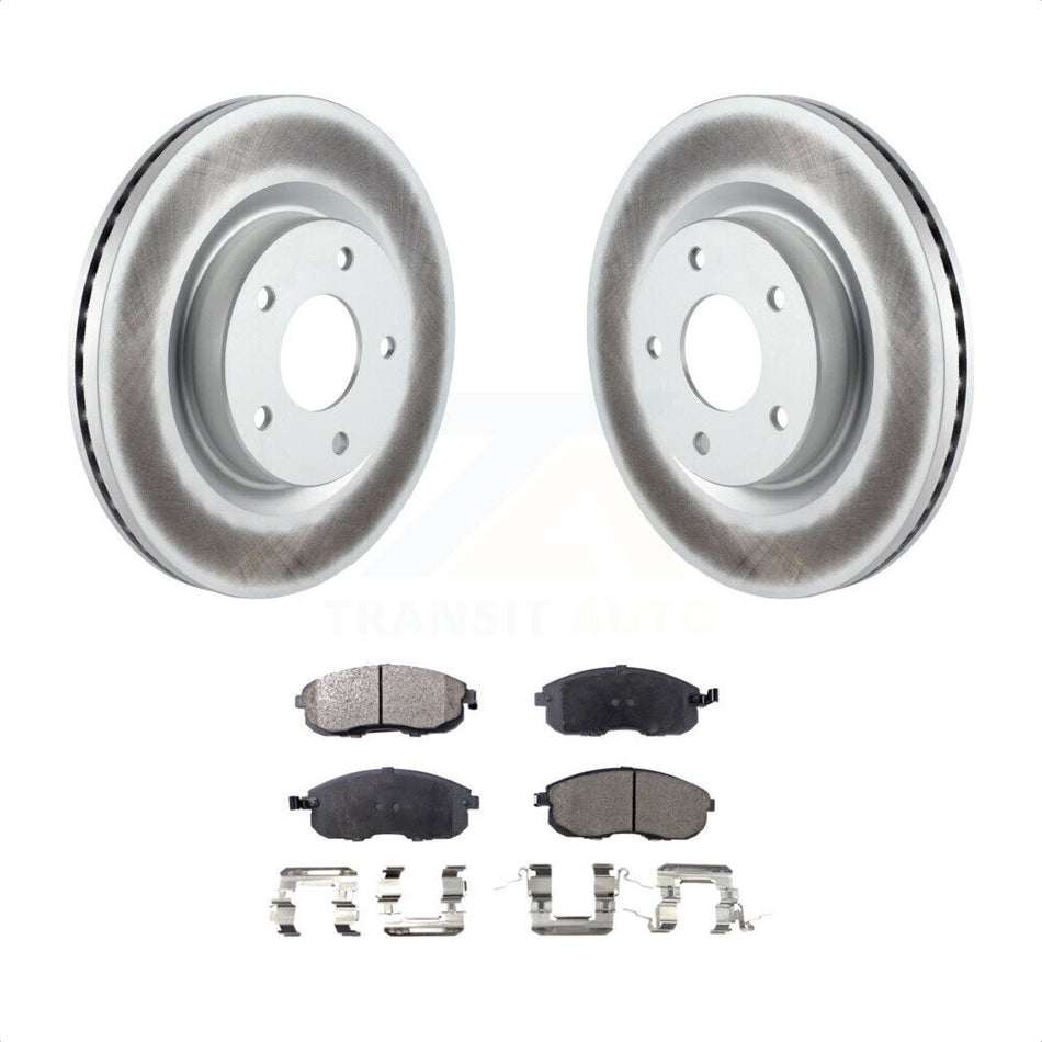 Front Coated Disc Brake Rotors And Semi-Metallic Pads Kit For Nissan Altima KGF-100376 by Transit Auto