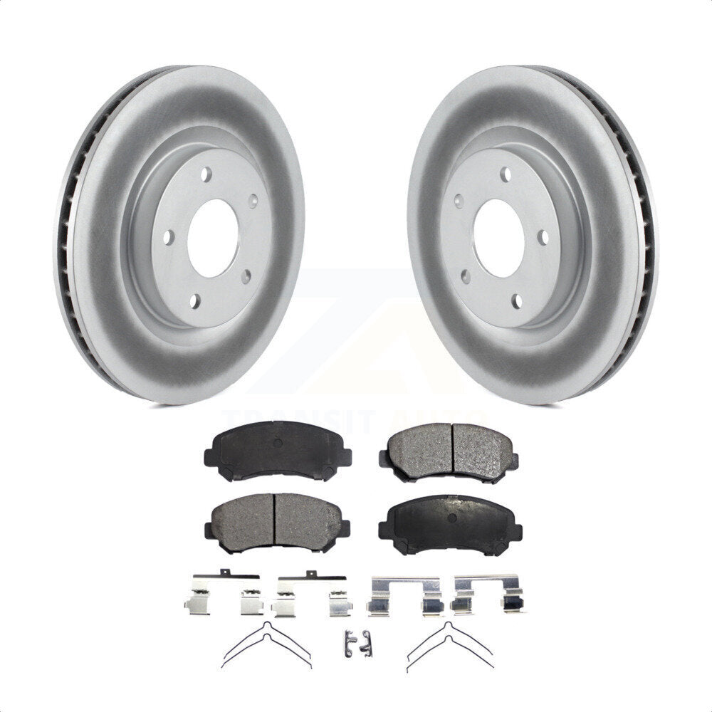 Front Coated Disc Brake Rotors And Semi-Metallic Pads Kit For Nissan Rogue Select KGF-100393 by Transit Auto