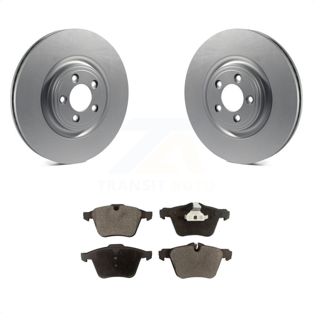 Front Coated Disc Brake Rotors And Semi-Metallic Pads Kit For Jaguar XF XJ XKR XK KGF-100399 by Transit Auto