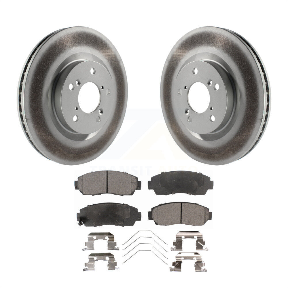 Front Coated Disc Brake Rotors And Semi-Metallic Pads Kit For 2011-2014 Honda Odyssey KGF-100421 by Transit Auto