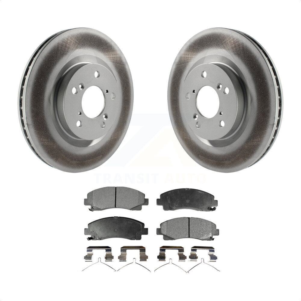 Front Coated Disc Brake Rotors And Semi-Metallic Pads Kit For 2009-2014 Acura TL KGF-100422 by Transit Auto