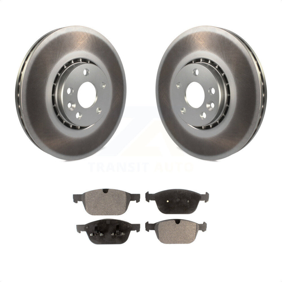 Front Coated Disc Brake Rotors And Semi-Metallic Pads Kit For 2010-2015 Volvo XC60 KGF-100430 by Transit Auto