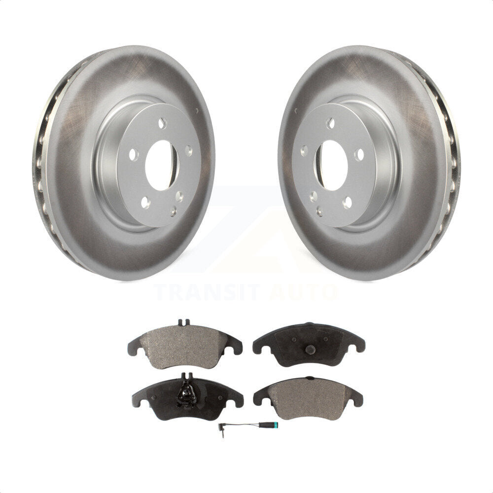 Front Coated Disc Brake Rotors And Semi-Metallic Pads Kit For Mercedes-Benz E350 C300 C350 E400 E250 SLC300 KGF-100437 by Transit Auto