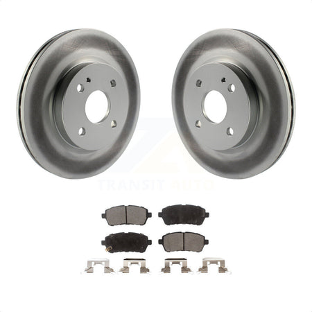 Front Coated Disc Brake Rotors And Semi-Metallic Pads Kit For 2011-2014 Mazda 2 KGF-100443 by Transit Auto