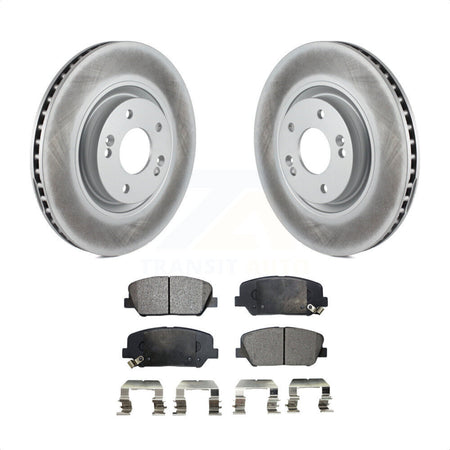 Front Coated Disc Brake Rotors And Semi-Metallic Pads Kit For 2011-2015 Kia Optima 2.0L KGF-100451 by Transit Auto