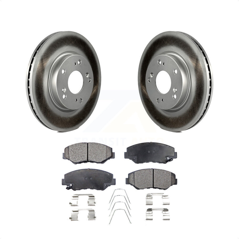 Front Coated Disc Brake Rotors And Semi-Metallic Pads Kit For 2013 Acura ILX 2.0L KGF-100473 by Transit Auto