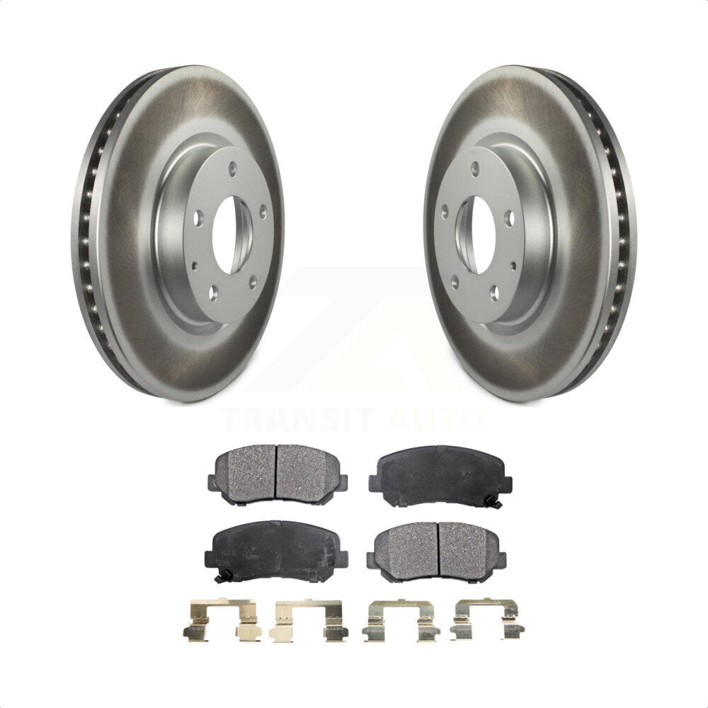 Front Coated Disc Brake Rotors And Semi-Metallic Pads Kit For 2013-2015 Mazda CX-5 KGF-100478 by Transit Auto