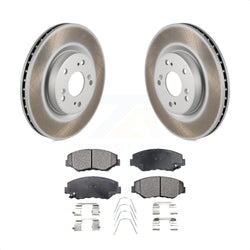 Front Coated Disc Brake Rotors And Semi-Metallic Pads Kit For 2012-2016 Honda CR-V FWD KGF-100483