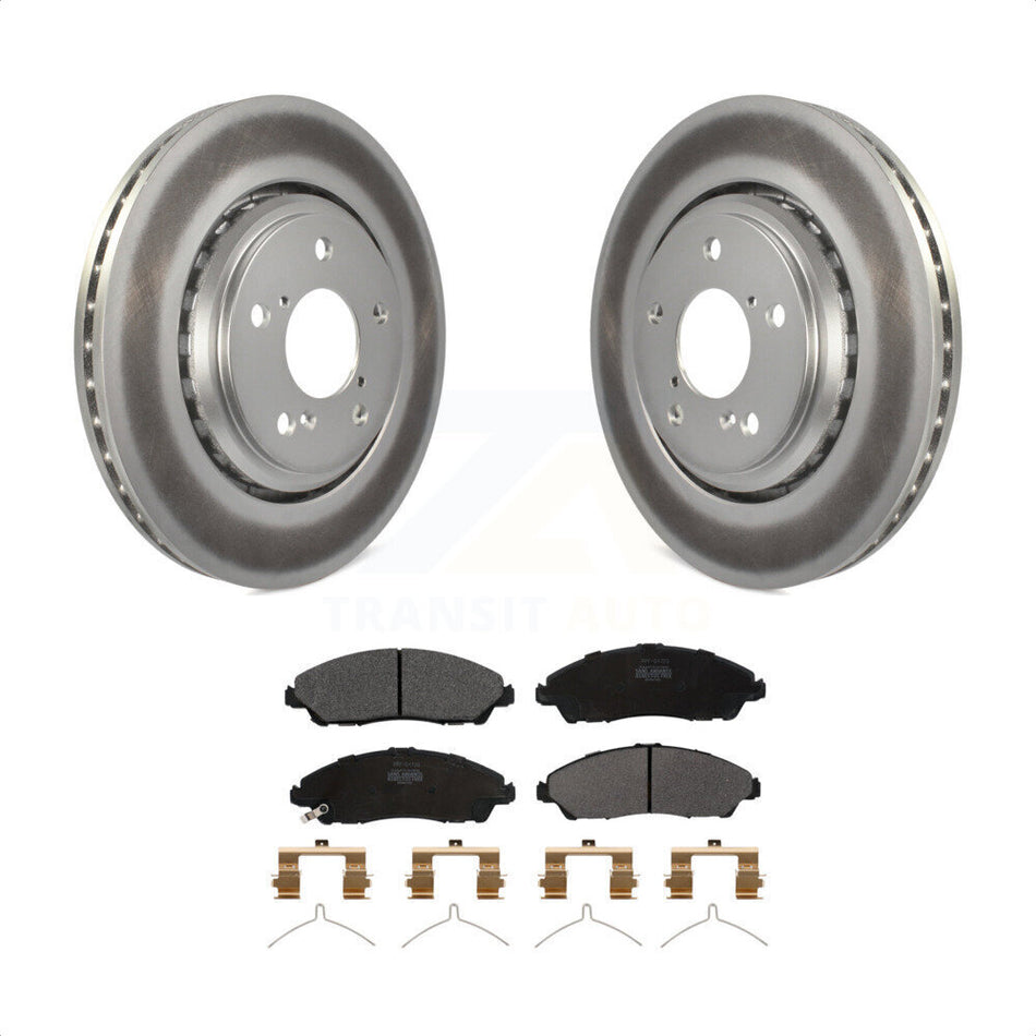 Front Coated Disc Brake Rotors And Semi-Metallic Pads Kit For Honda Pilot Acura MDX Ridgeline KGF-100486 by Transit Auto