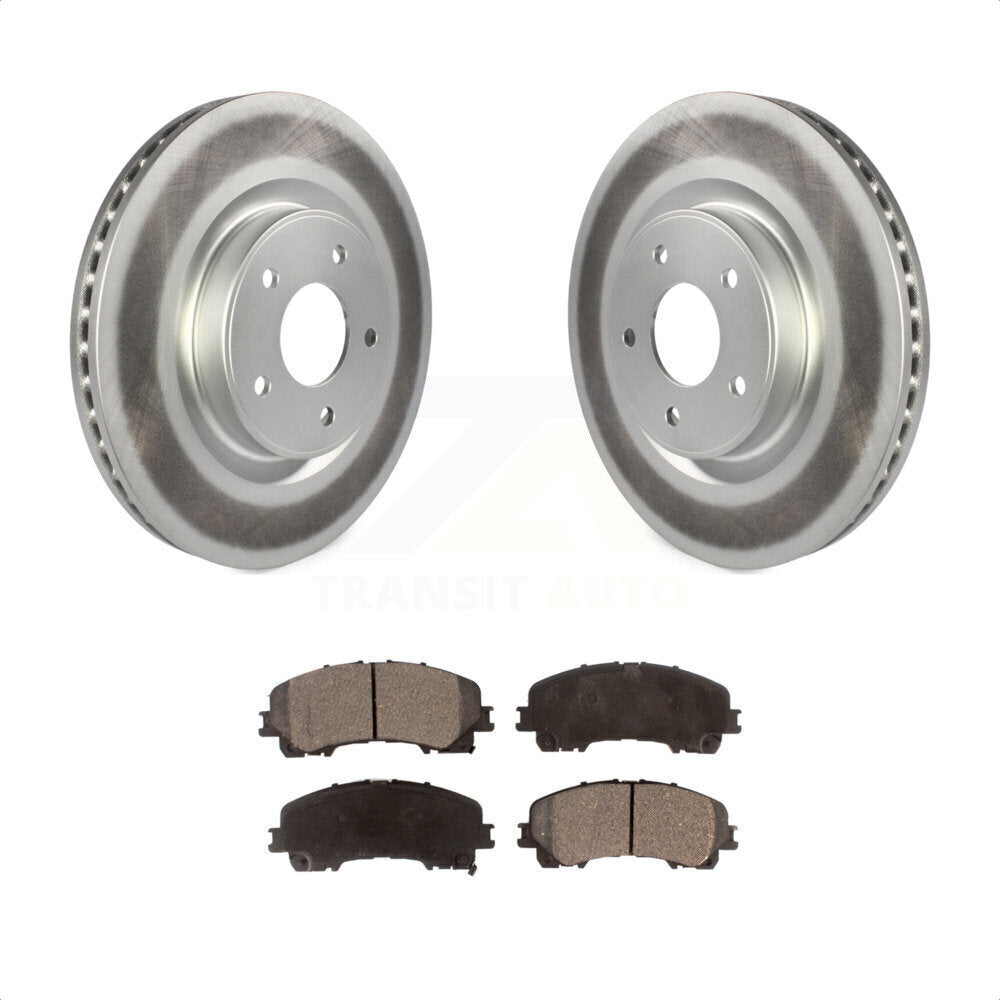 Front Coated Disc Brake Rotors And Semi-Metallic Pads Kit For INFINITI Q50 QX50 Q60 KGF-100488 by Transit Auto