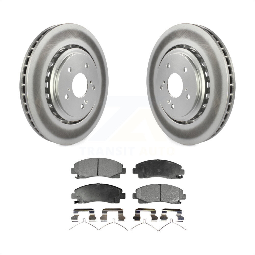 Front Coated Disc Brake Rotors And Semi-Metallic Pads Kit For 2015-2020 Acura TLX KGF-100489 by Transit Auto