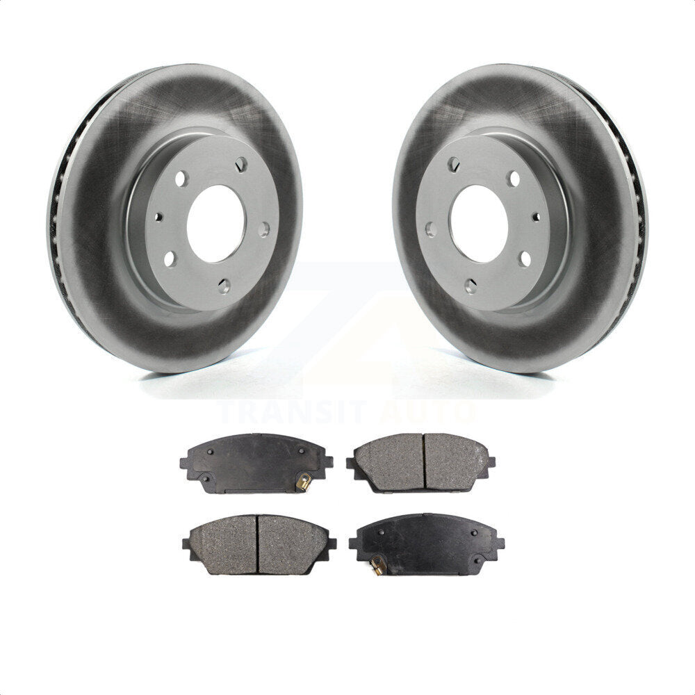 Front Coated Disc Brake Rotors And Semi-Metallic Pads Kit For 2016-2021 Mazda CX-3 FWD KGF-100497 by Transit Auto