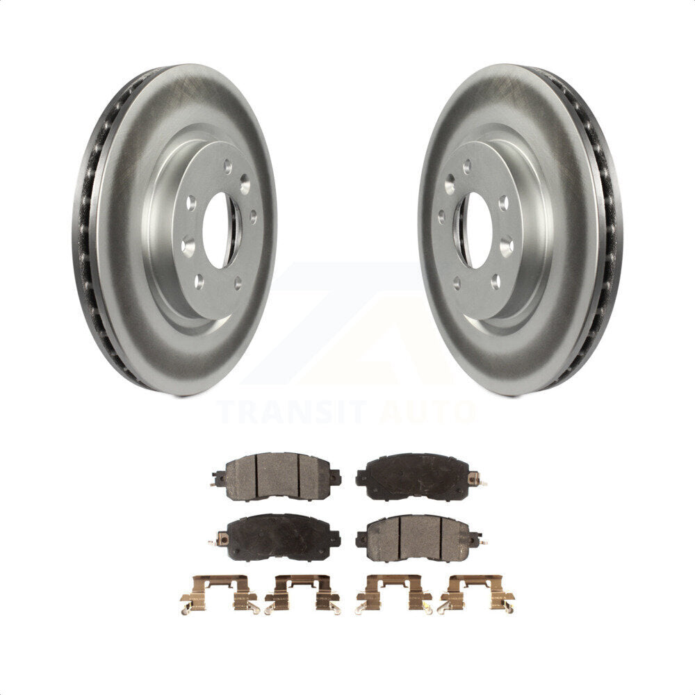 Front Coated Disc Brake Rotors And Semi-Metallic Pads Kit For Nissan LEAF KGF-100501 by Transit Auto