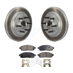 Front Coated Disc Brake Rotors Hub Assembly And Semi-Metallic Pads Kit For Ford F-150 Lincoln Mark LT With 6 Lug Wheels RWD KGF-100537