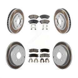Front Rear Coated Disc Brake Rotors And Semi-Metallic Pads Kit For 2002-2004 Pontiac Montana FWD with rear brakes KGF-100546
