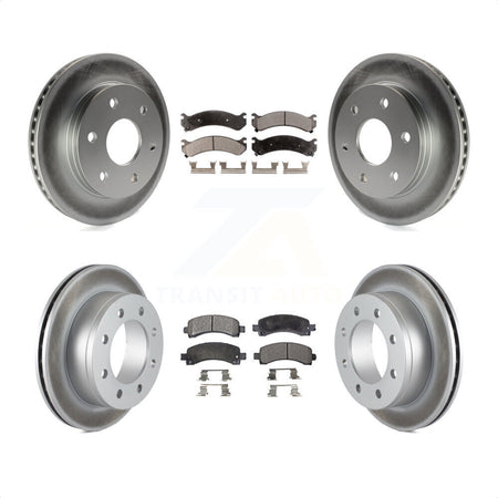 Front Rear Coated Disc Brake Rotors And Semi-Metallic Pads Kit For 2006-2006 Chevrolet Express 2500 GMC Savana KGF-100552 by Transit Auto