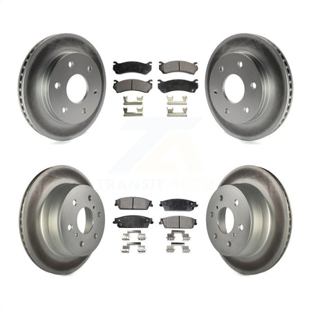 Front Rear Coated Disc Brake Rotors And Semi-Metallic Pads Kit For 2007 Chevrolet Silverado 1500 rear brakes KGF-100560 by Transit Auto