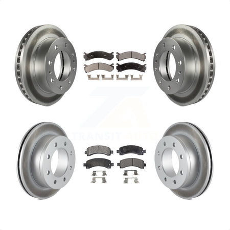 Front Rear Coated Disc Brake Rotors And Semi-Metallic Pads Kit For Chevrolet Express 2500 GMC Savana KGF-100563 by Transit Auto