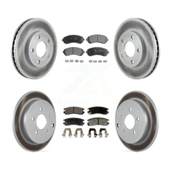 Front Rear Coated Disc Brake Rotors And Semi-Metallic Pads Kit For Buick Rendezvous Pontiac Aztek KGF-100567