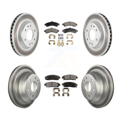 Front Rear Coated Disc Brake Rotors And Semi-Metallic Pads Kit For Chevrolet Trailblazer GMC Envoy Buick Rainier Oldsmobile Bravada Isuzu Ascender KGF-100571