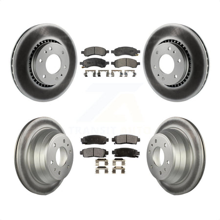 Front Rear Coated Disc Brake Rotors And Semi-Metallic Pads Kit For Chevrolet Trailblazer GMC Envoy EXT XL Buick Rainier Saab 9-7x Isuzu Ascender SSR KGF-100572 by Transit Auto