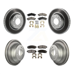Front Rear Coated Disc Brake Rotors And Semi-Metallic Pads Kit For Chevrolet Trailblazer GMC EXT Envoy XL Buick Rainier XUV SSR Isuzu Ascender Saab 9-7x KGF-100573