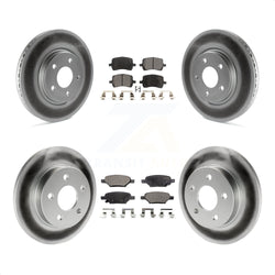 Front Rear Coated Disc Brake Rotors And Semi-Metallic Pads Kit For Chevrolet Malibu Pontiac G6 Cobalt Saturn Aura G5 KGF-100578