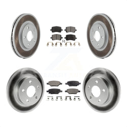 Front Rear Coated Disc Brake Rotors And Semi-Metallic Pads Kit For Chevrolet Malibu Pontiac G6 With 276mm Diameter Rotor KGF-100583