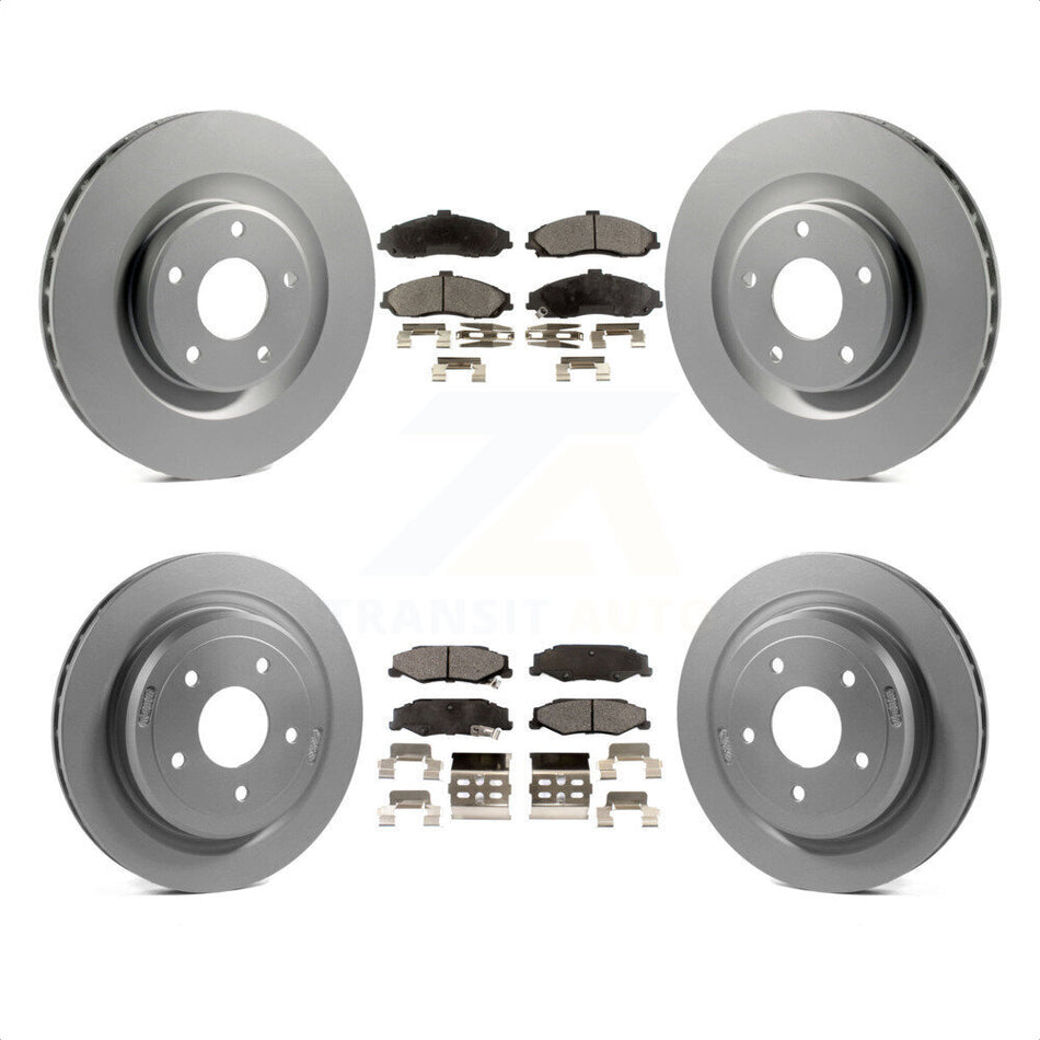 Front Rear Coated Disc Brake Rotors And Semi-Metallic Pads Kit For Chevrolet Corvette Cadillac XLR KGF-100584 by Transit Auto