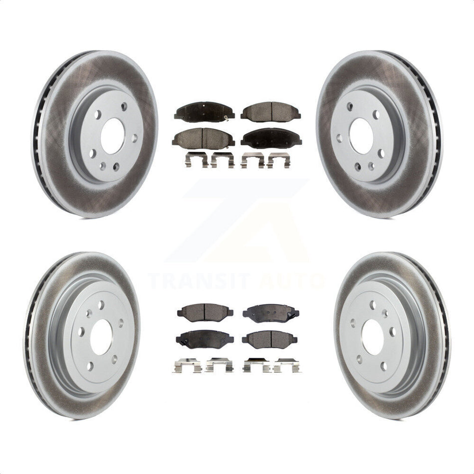 Front Rear Coated Disc Brake Rotors And Semi-Metallic Pads Kit For Cadillac CTS KGF-100607 by Transit Auto