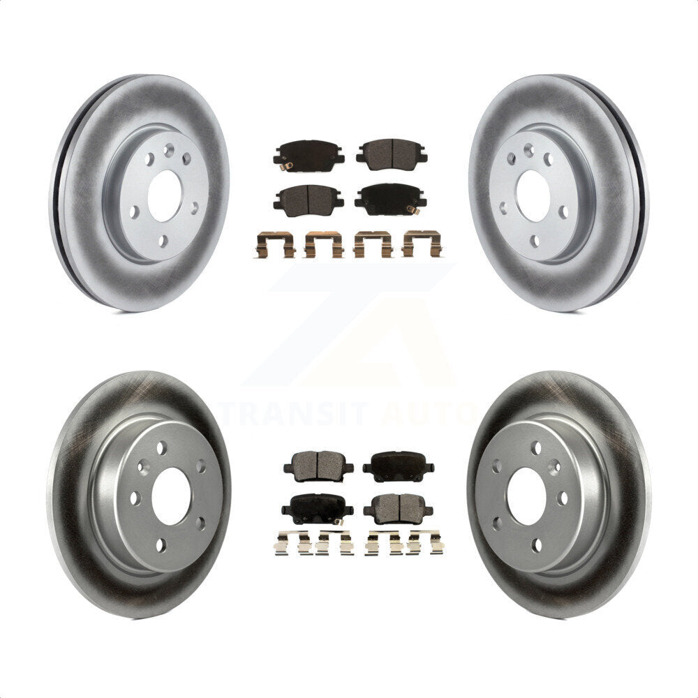 Front Rear Coated Disc Brake Rotors And Semi-Metallic Pads Kit For Chevrolet Cruze Volt Bolt EV EUV KGF-100617 by Transit Auto