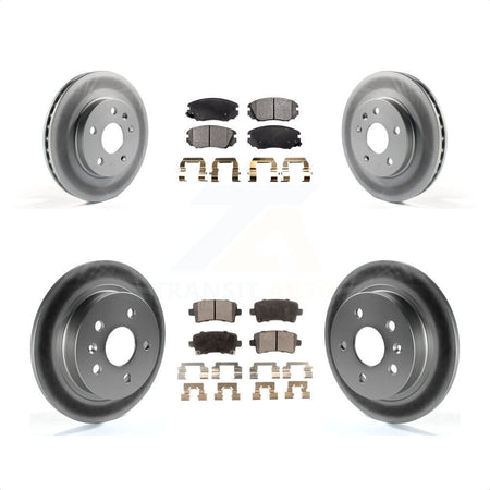 Front Rear Coated Disc Brake Rotors And Semi-Metallic Pads Kit For Chevrolet Malibu Limited KGF-100618 by Transit Auto