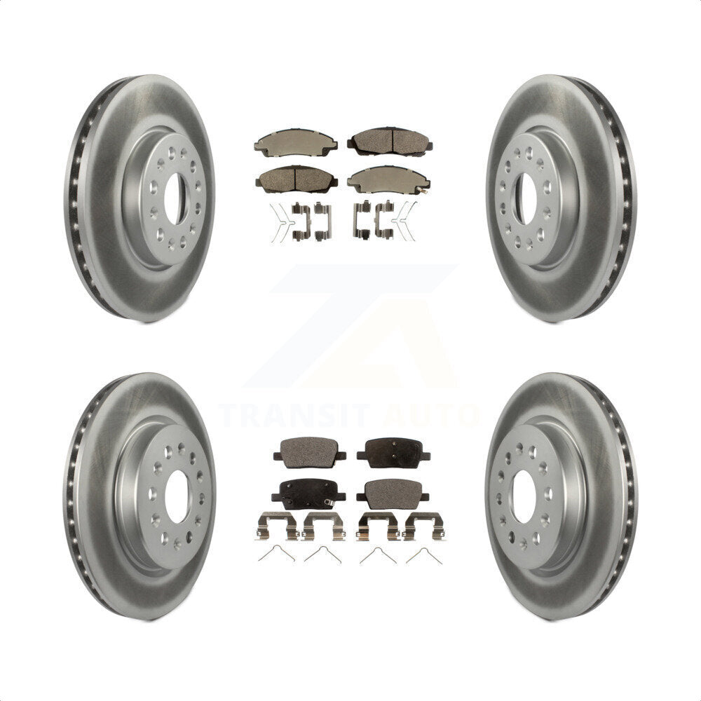 Front Rear Coated Disc Brake Rotors And Semi-Metallic Pads Kit For Chevrolet Traverse GMC Acadia Buick Enclave Blazer KGF-100626 by Transit Auto