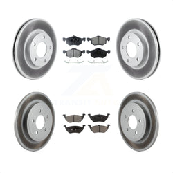 Front Rear Coated Disc Brake Rotors And Semi-Metallic Pads Kit For Mazda Tribute Mercury Mariner KGF-100632