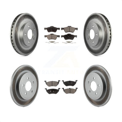 Front Rear Coated Disc Brake Rotors And Semi-Metallic Pads Kit For Ford Escape Mercury Mariner KGF-100642