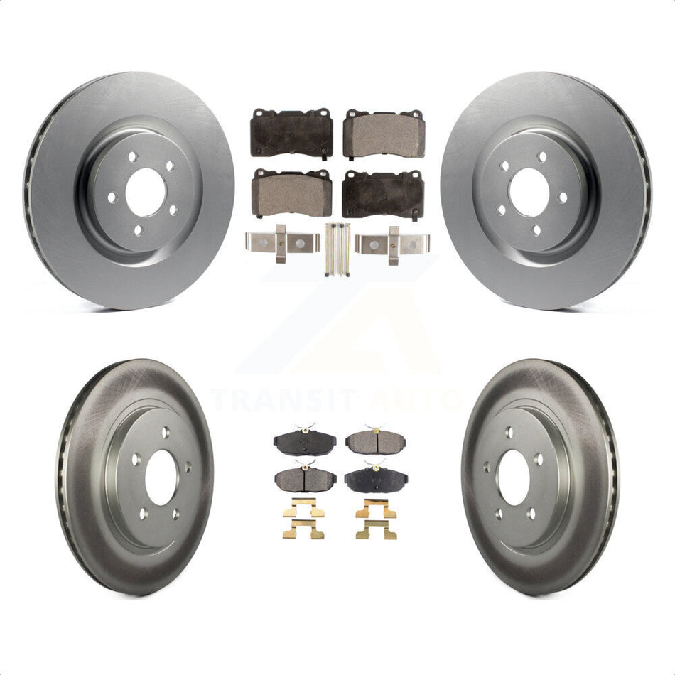 Front Rear Coated Disc Brake Rotors And Semi-Metallic Pads Kit For Ford Mustang KGF-100656 by Transit Auto