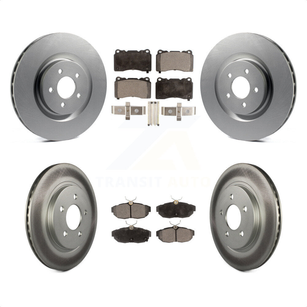 Front Rear Coated Disc Brake Rotors And Semi-Metallic Pads Kit For Ford Mustang KGF-100657 by Transit Auto