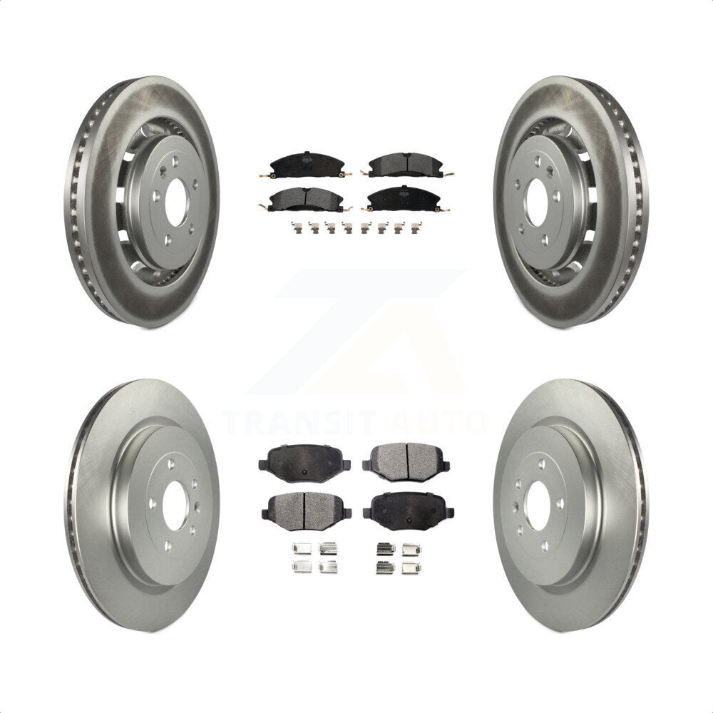 Front Rear Coated Disc Brake Rotors And Semi-Metallic Pads Kit For Ford Explorer Police Interceptor Utility Lincoln MKS Flex Taurus MKT KGF-100679 by Transit Auto