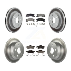 Front Rear Coated Disc Brake Rotors And Semi-Metallic Pads Kit For Jeep Grand Cherokee KGF-100694