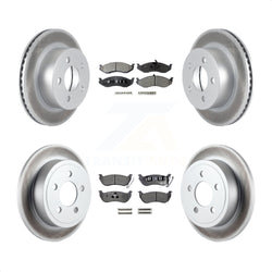 Front Rear Coated Disc Brake Rotors And Semi-Metallic Pads Kit For Jeep Wrangler TJ rear brakes KGF-100698