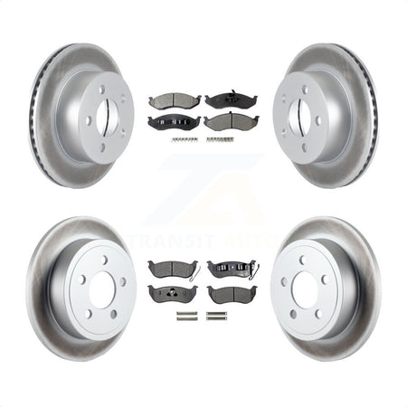 Front Rear Coated Disc Brake Rotors And Semi-Metallic Pads Kit For Jeep Wrangler TJ rear brakes KGF-100698 by Transit Auto