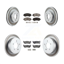 Front Rear Coated Disc Brake Rotors And Semi-Metallic Pads Kit For 2003-2007 Jeep Liberty KGF-100700